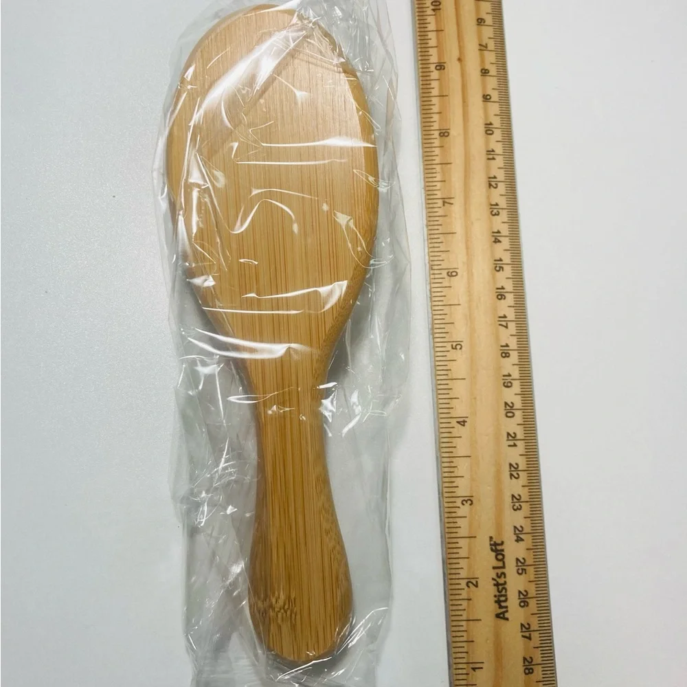 NEW Wooden Bamboo Hair Brush 7.8” by 2.56”